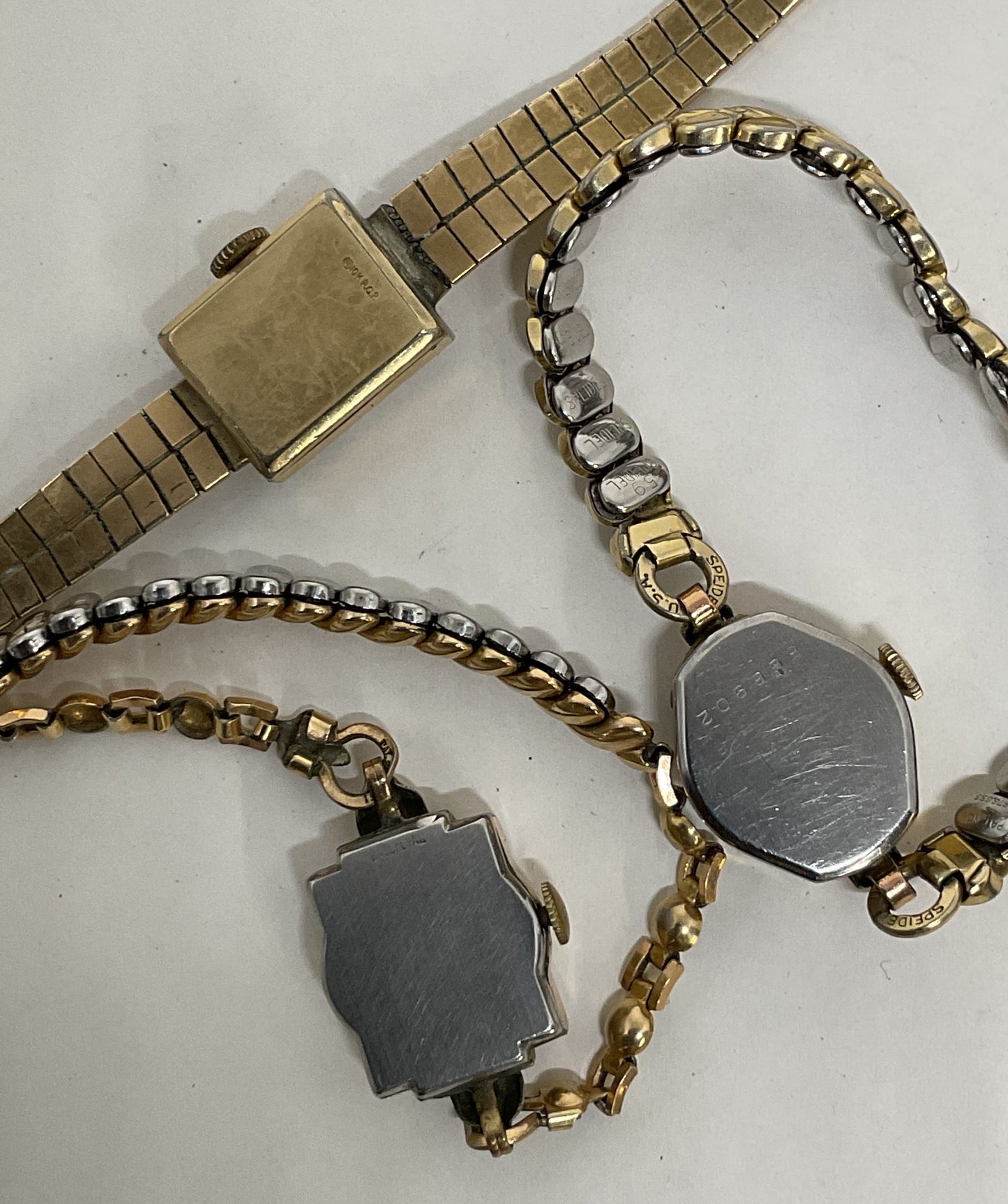 Lot 3 Vintage Watch BENRUS Wakmann Roymart Gold Plated
