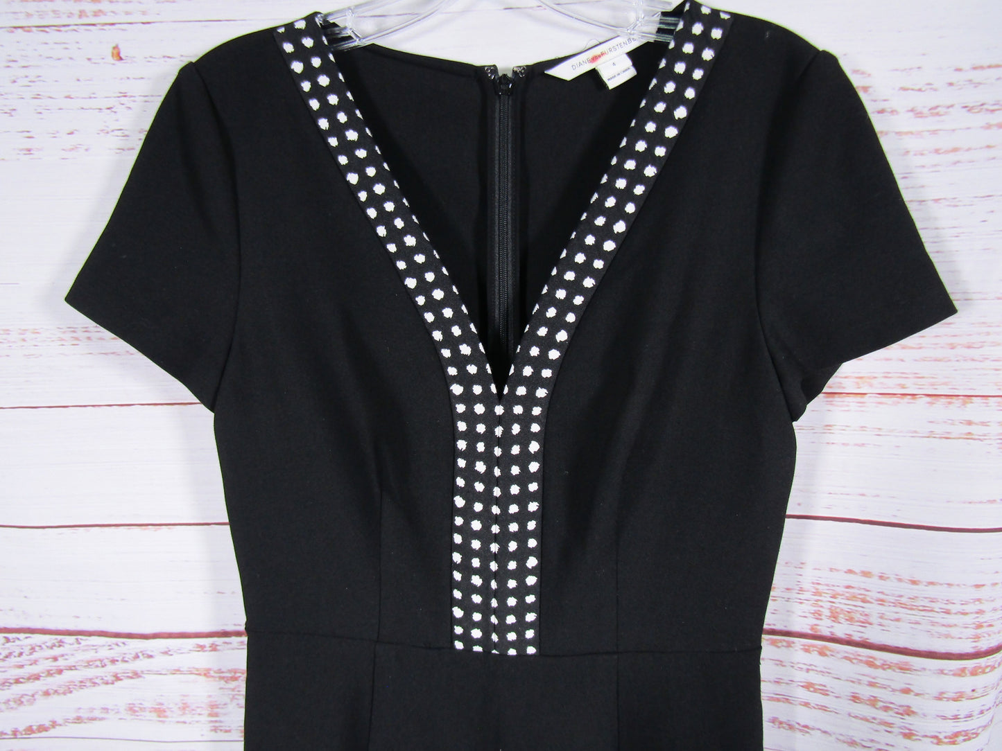 Diane von Furstenberg Maisie Women's Black Sheath Dress Size 4