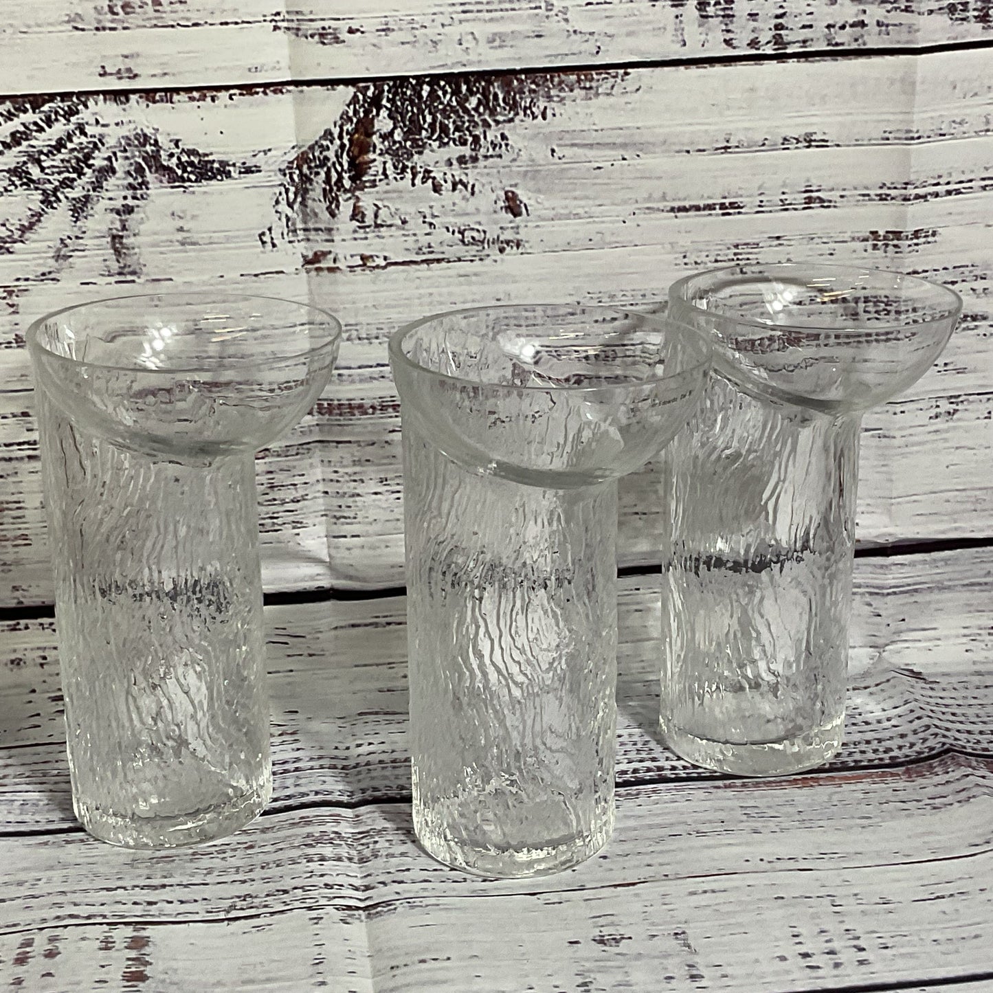 VTG. Edoardo Dal Seno for ARNOLFO DI CAMBIO Glass Ice Design Glassware- Set of 3