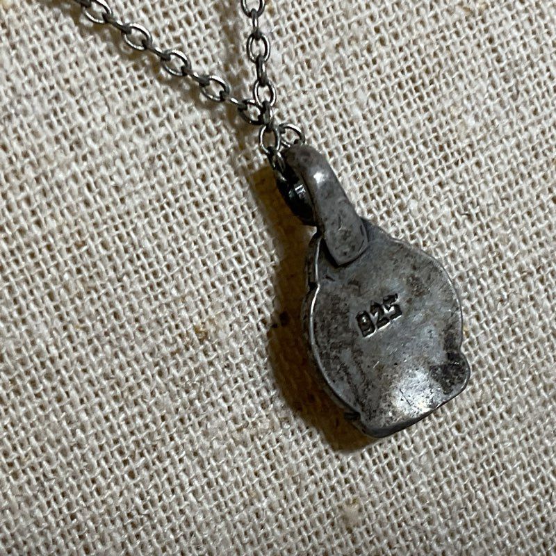 Sterling Silver Tibetan Buddha .75" Pendant 19" Necklace- 4.59g