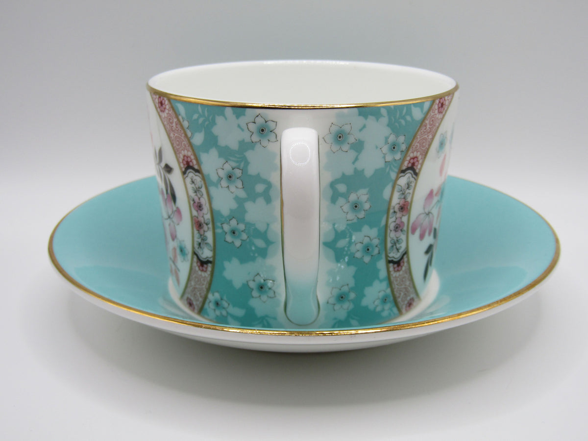 Wedgwood Wonderlust Camellia Bone China Flat Cup & Saucer Set