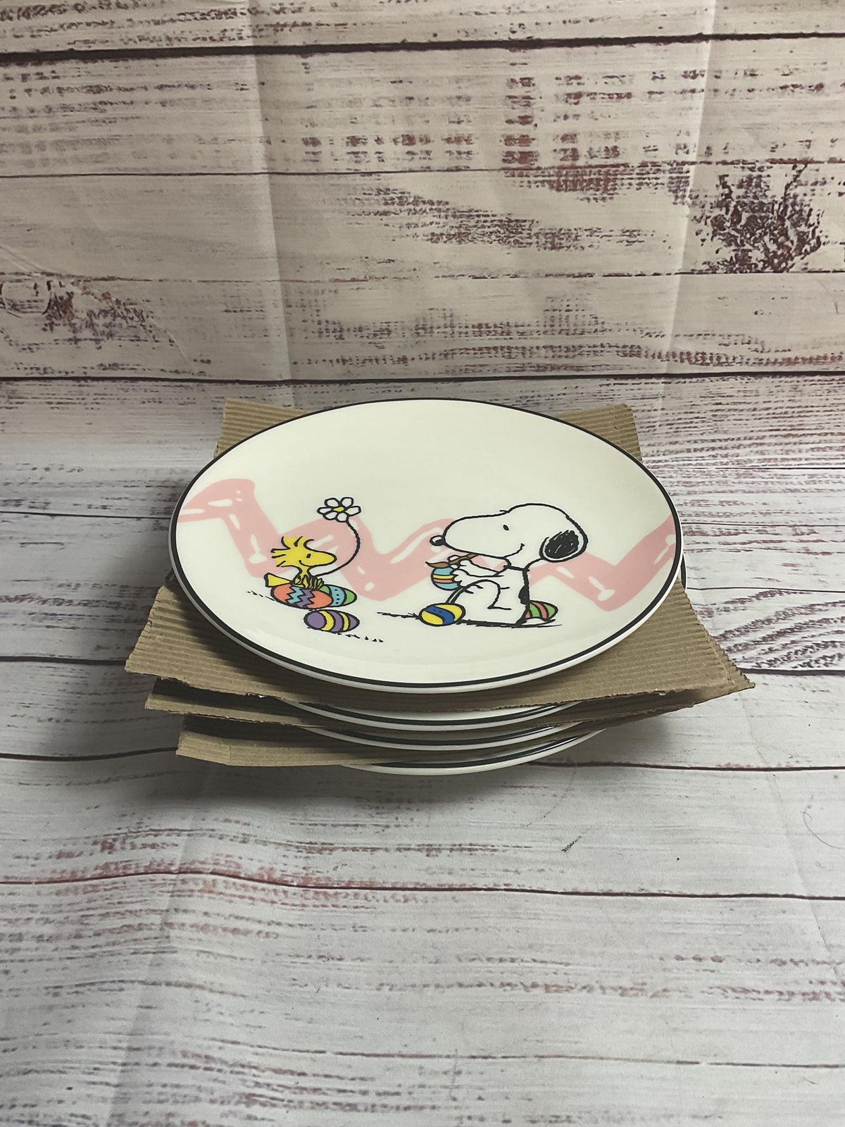 Lenox Snoopy Peanuts Easter Plates Box Set Of 4