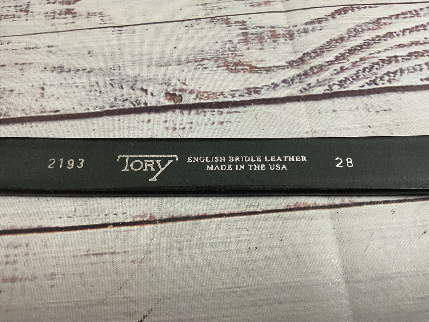 Tory Black English Bridle Leather Belt - Size 28
