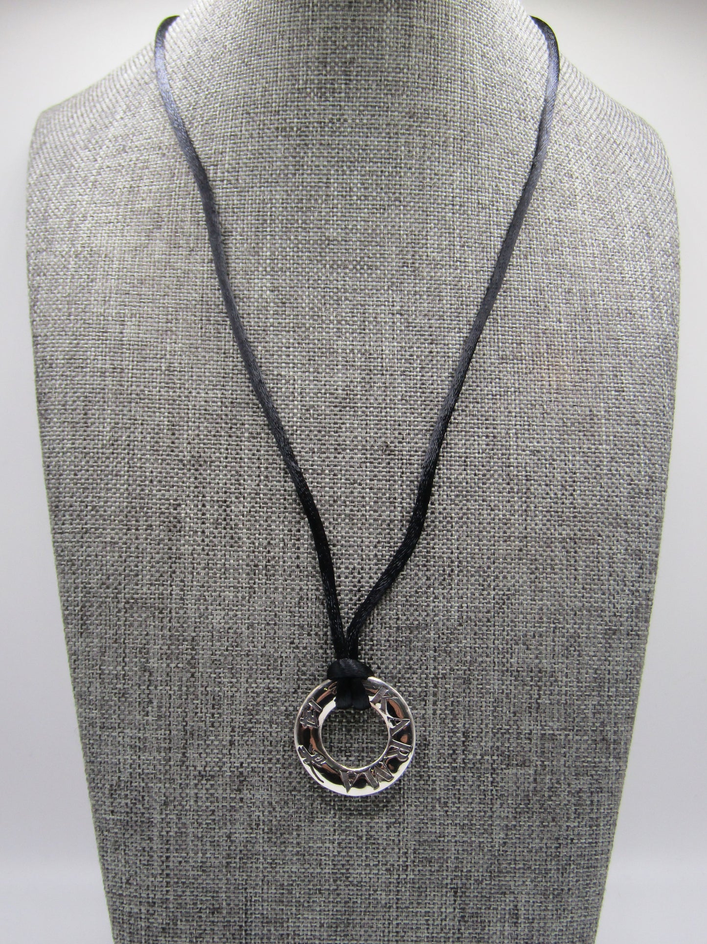 22.5" Sterling Silver Karma Cord Pendant Necklace
