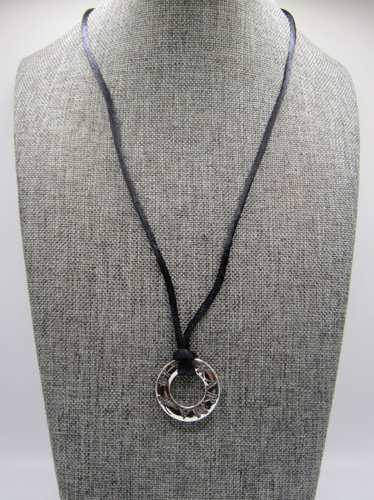 22.5" Sterling Silver Karma Cord Pendant Necklace