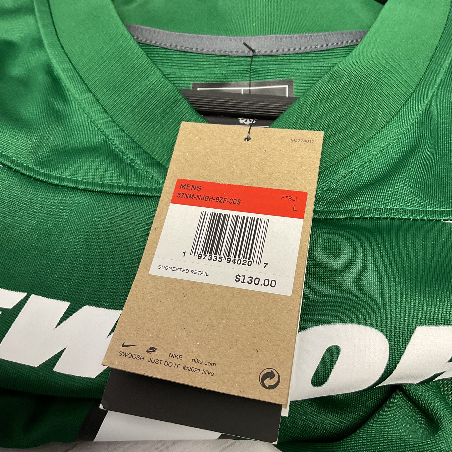 Nike On Field Apparel New York Jets Green Aaron Rogers Football Jersey #8 New