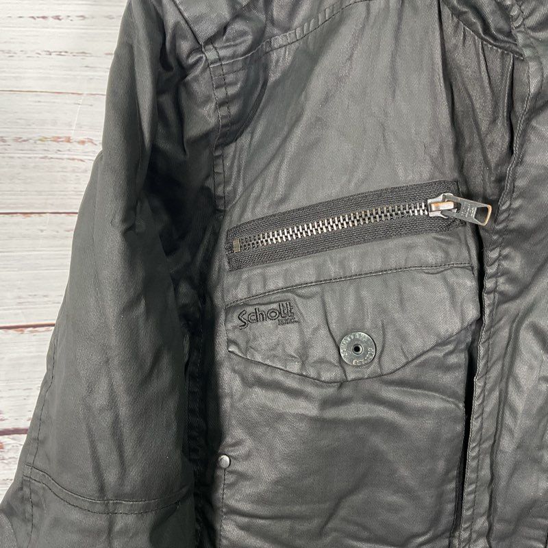Schott Black MA-7 AER Nylon Bomber Jacket - Size XL