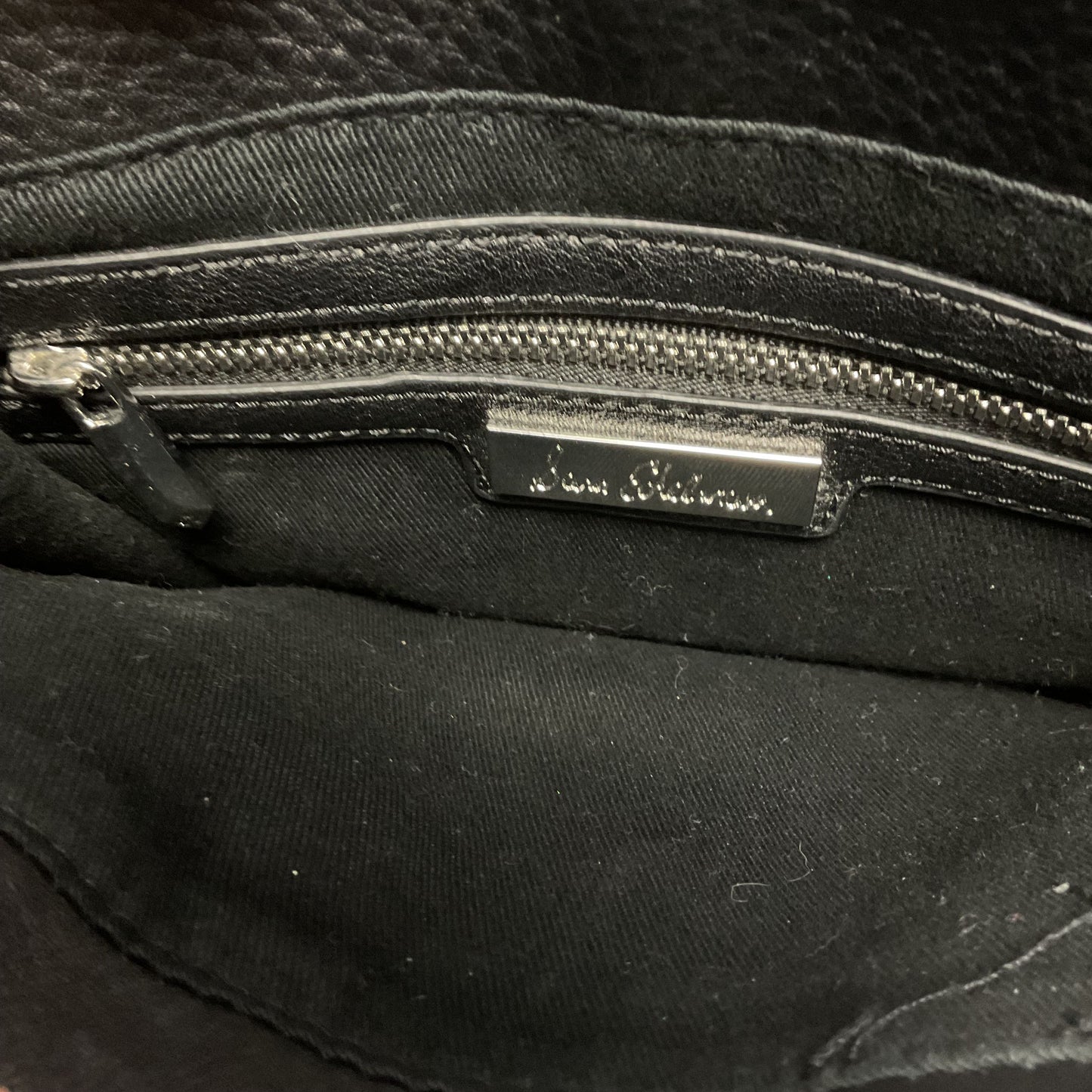 Sam Edelman Renee Black Studded Leather Crossbody Saddle Bag Purse Missing Screw