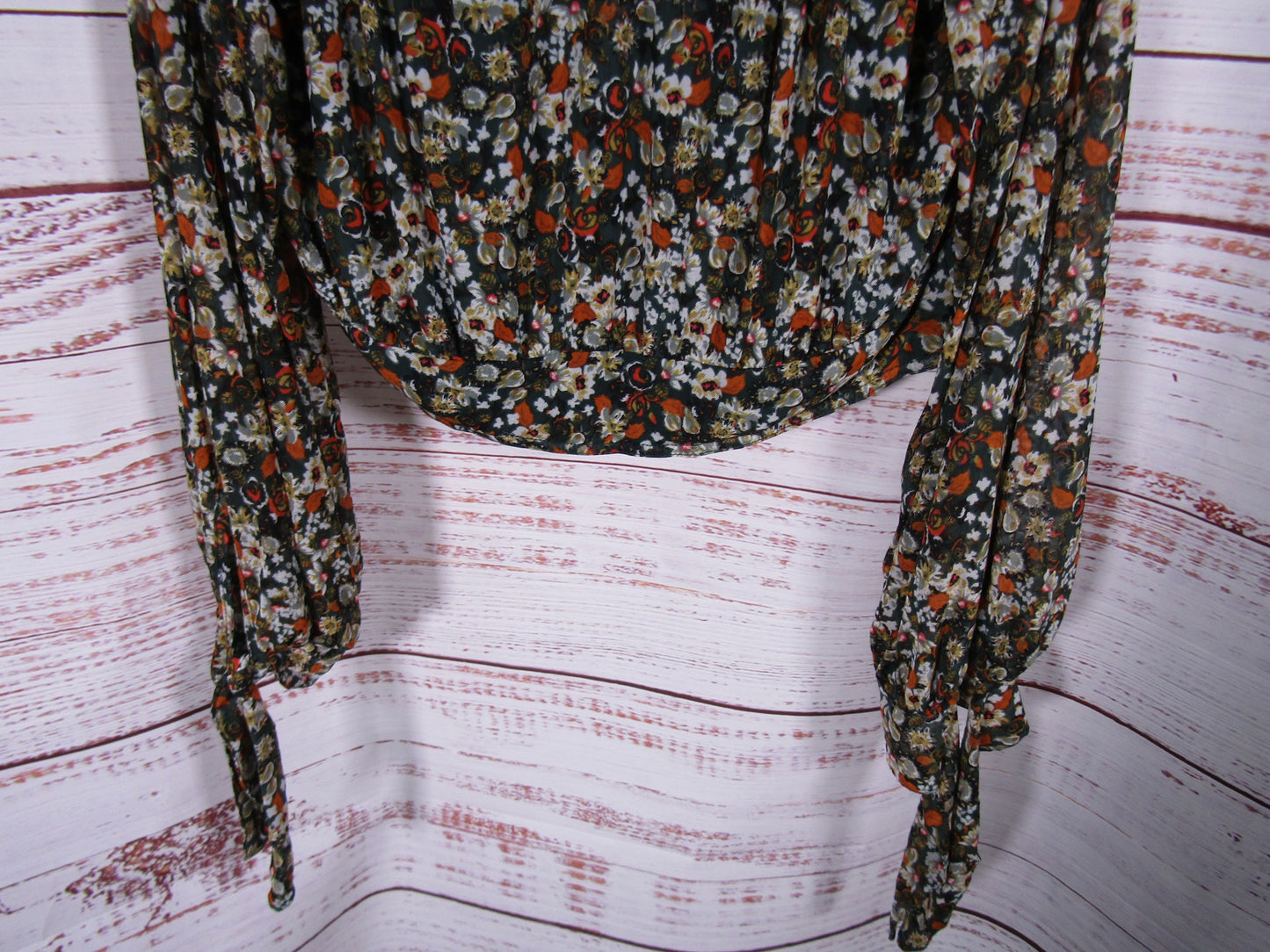 Free People All Dolled Up Women's Jade Combo Multi-Color Blouse Size Size L