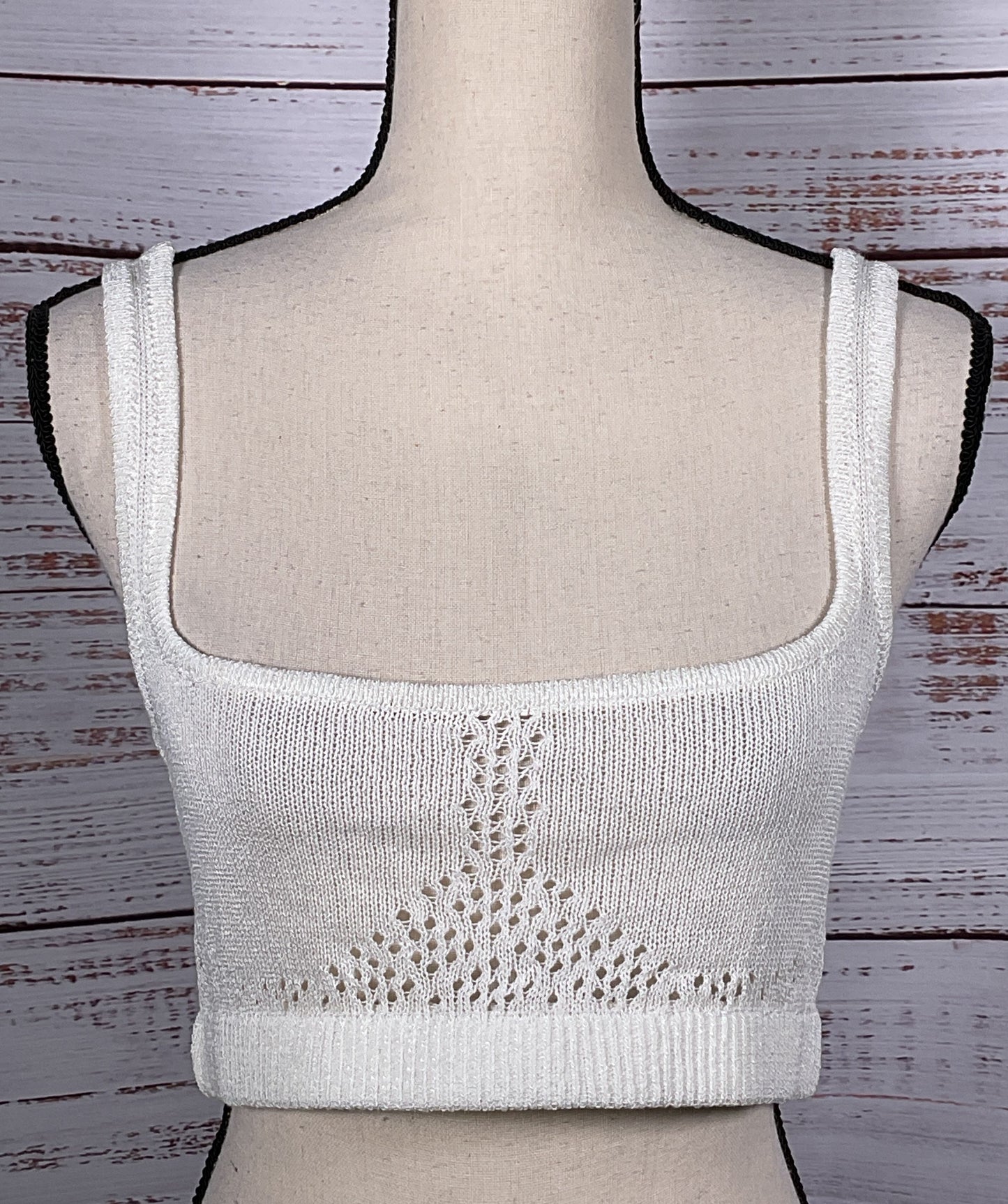 Michael Costello x REVOLVE Vera Cropped Knit Top White M