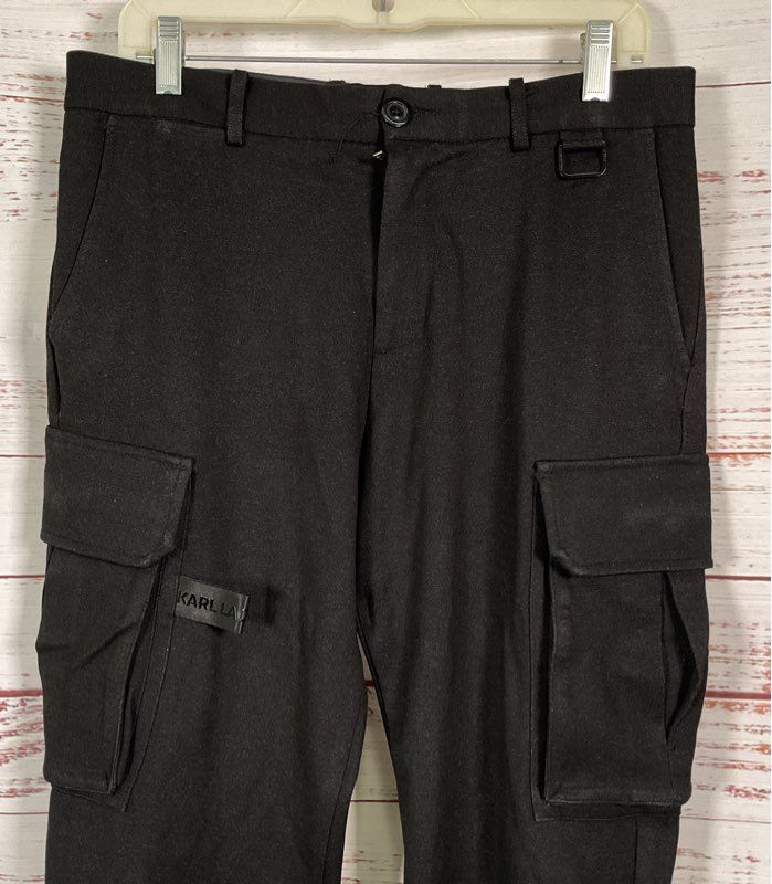Karl Lagerfeld Paris Men's Dress Capri Cargo Pants Black S