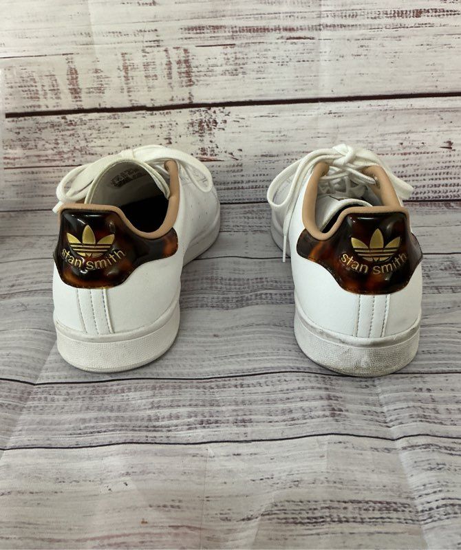 Women's adidas Originals Stan Smith sneakers with tortoise detail in white Sz 9
