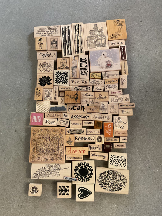 Vintage Ink Rubber Misc Design Stamps Set Lot 8lb