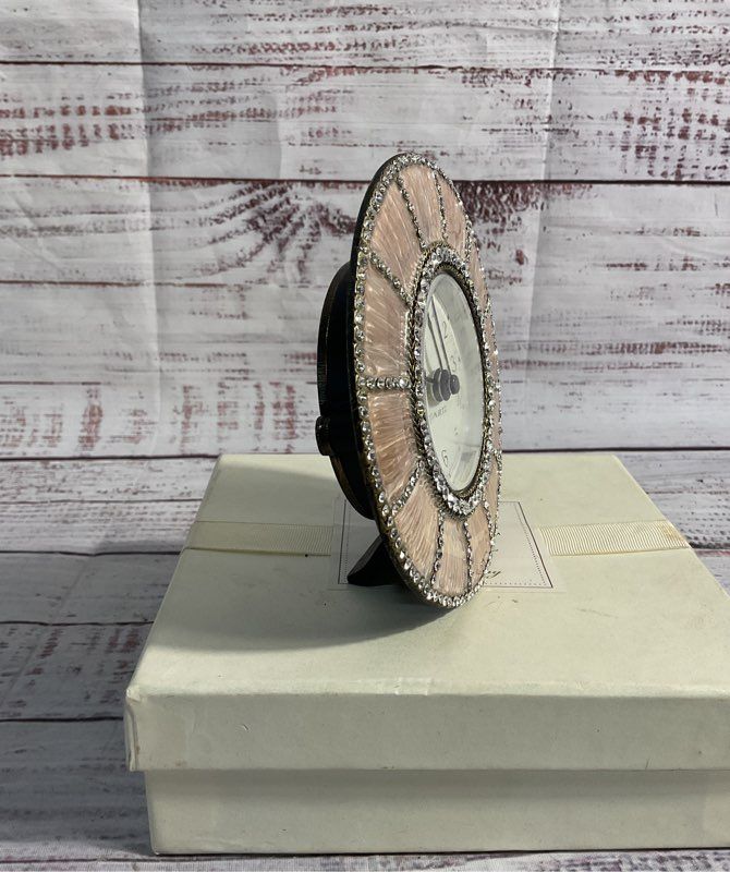 Two's Company Austrian Crystal Bedazzled Quartz Clock 4.5"