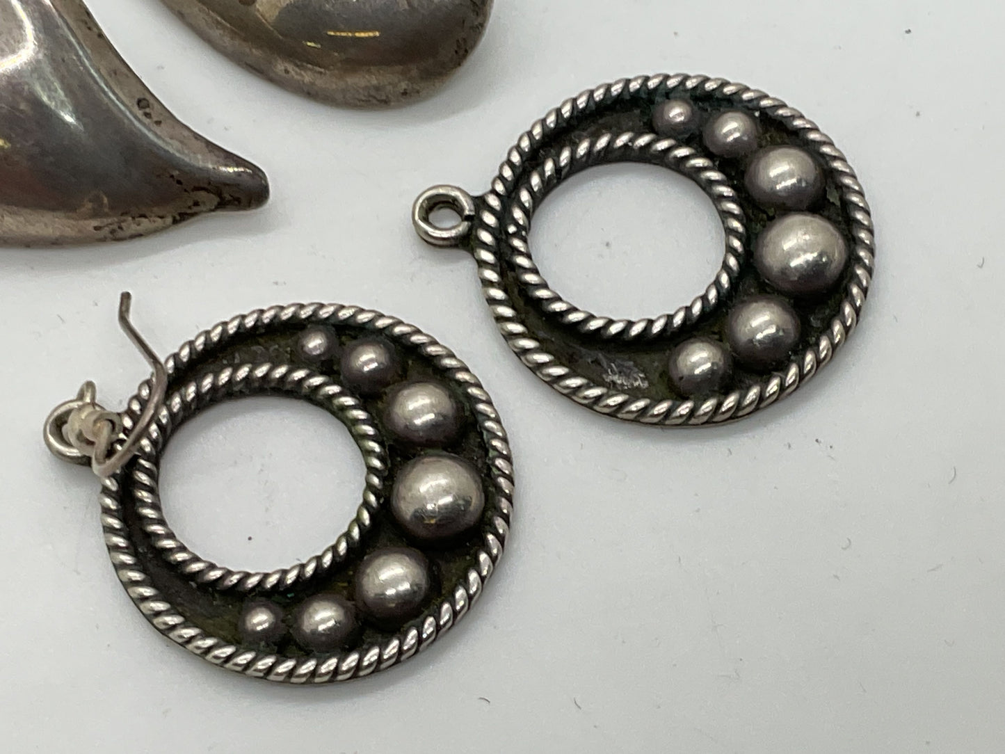 Set of 2 VTG. TAXCO Mexico Sterling Silver Earrings- 18.06g