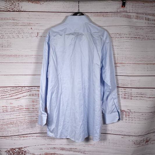 Hart Schaffner Marx Blue Button Up Long Sleeve Dress Shirt - Size 16.5 33