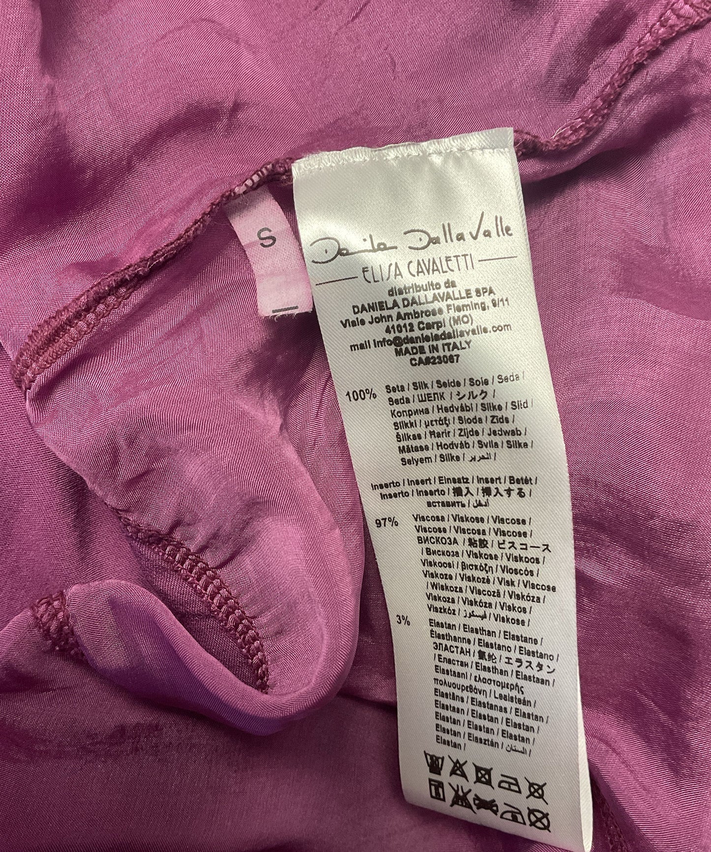 Elisa Cavaletti By Daniela Dallavalle Purple Silk Button Up Blouse - Size S