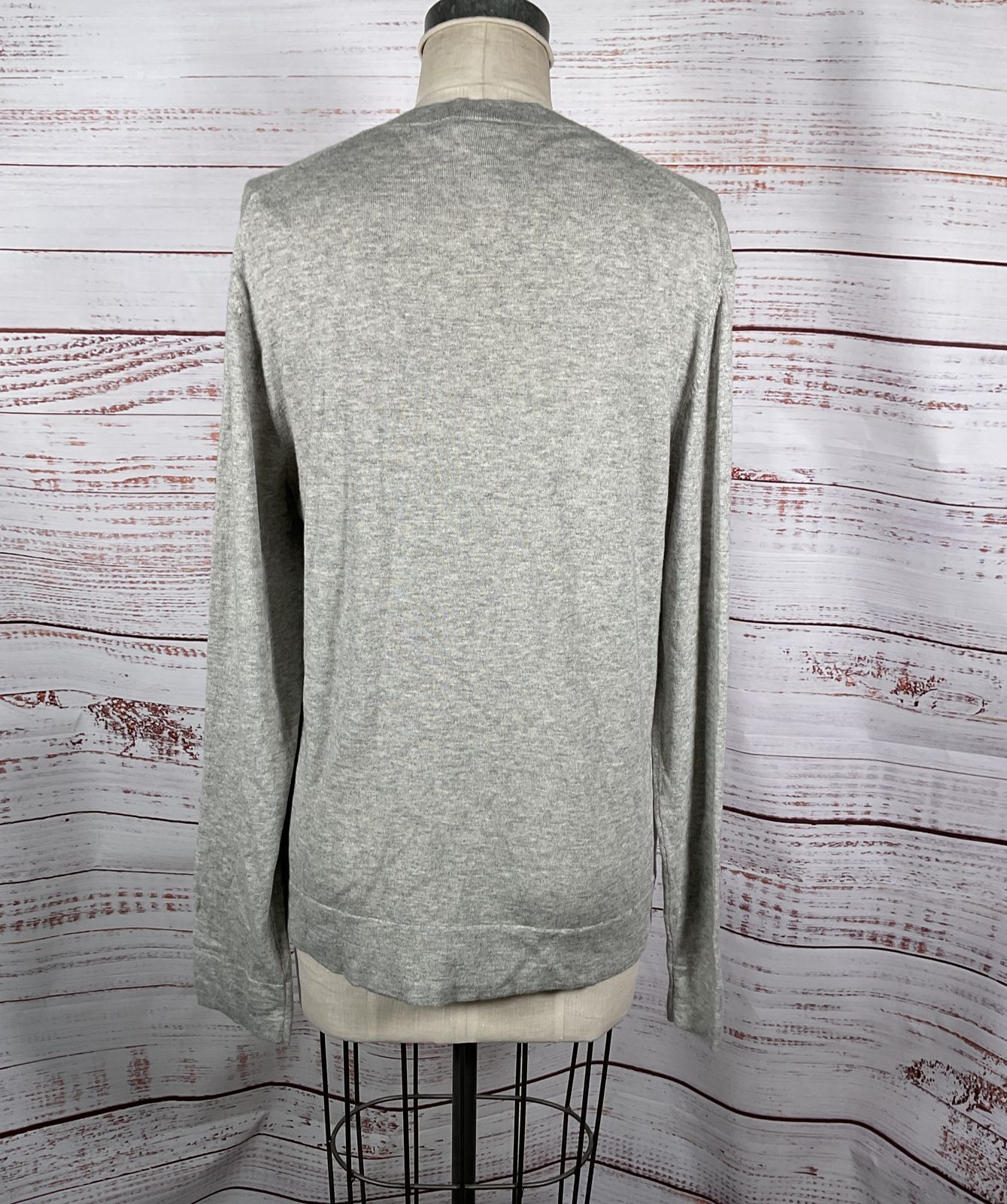 Theory Leiman Daylight V-Neck Sweater Aluminum L