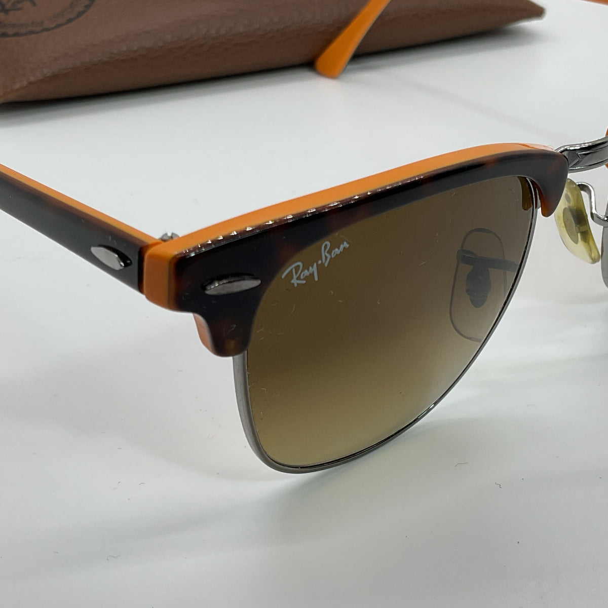 RAY-BAN RB3016 1126/85 Clubmaster Women's Orange Sunglasses with Case 49[ ]21