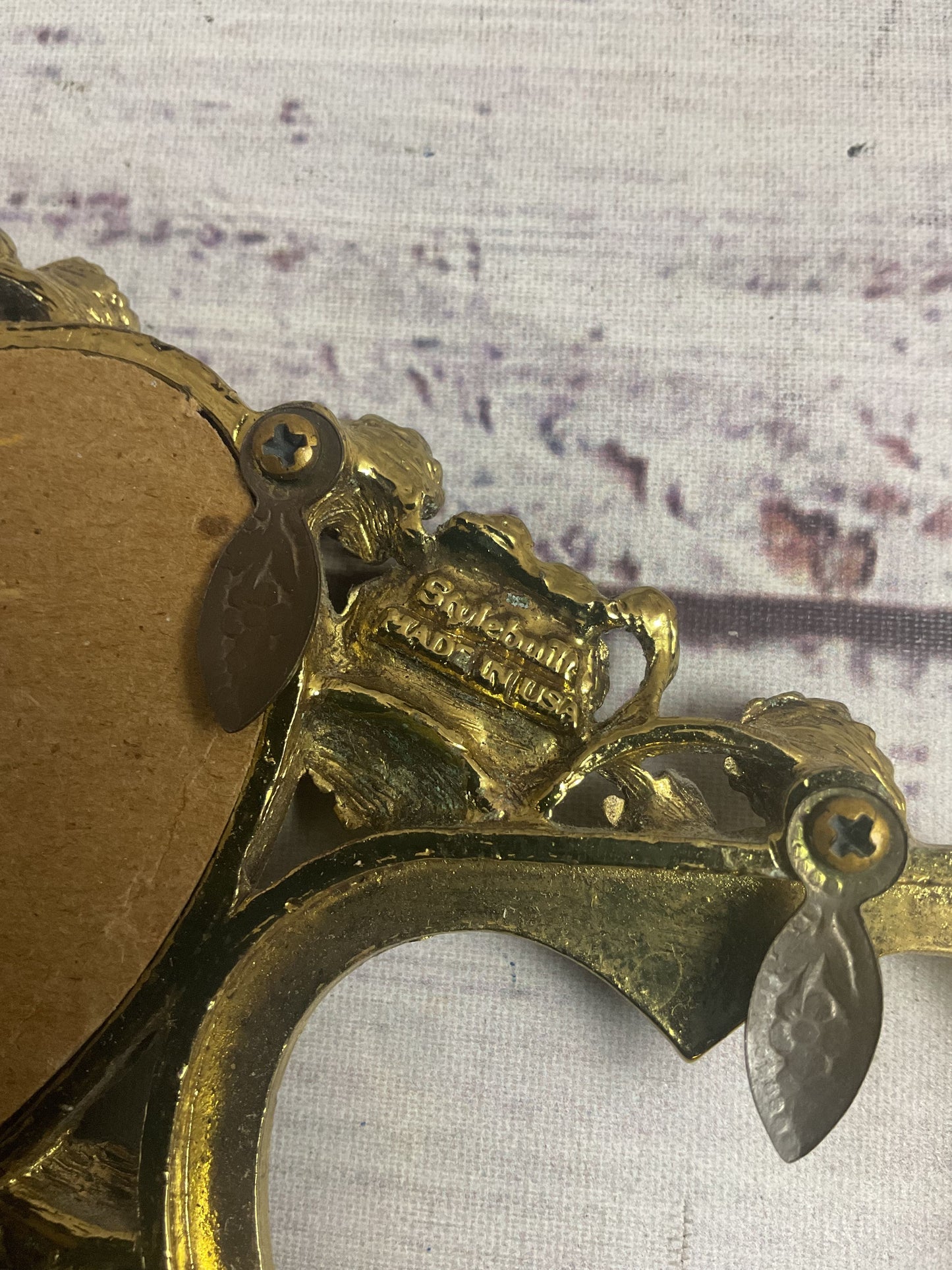 Vintage Stylebuilt Metal Triple Heart Picture Frame