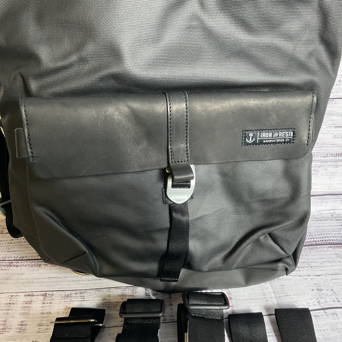 IRON & RESIN Mfg. Terrain II Moto Pannier Saddlebag Motorcycle Canvas Backpack