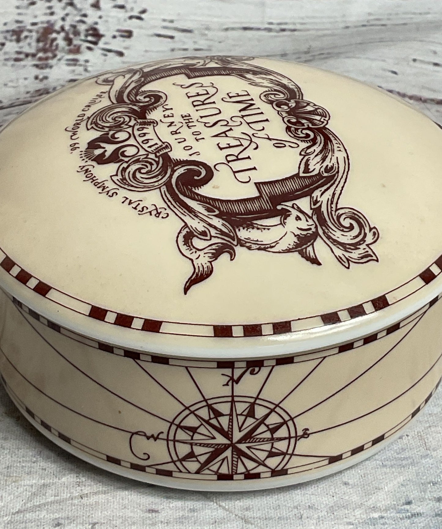 Tiffany & Co. Crystal Cruises Symphony 1999 Vintage Trinket Box Beige