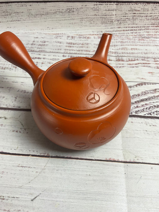 Small Brown Clay Teapot With Strainer Made In Japan