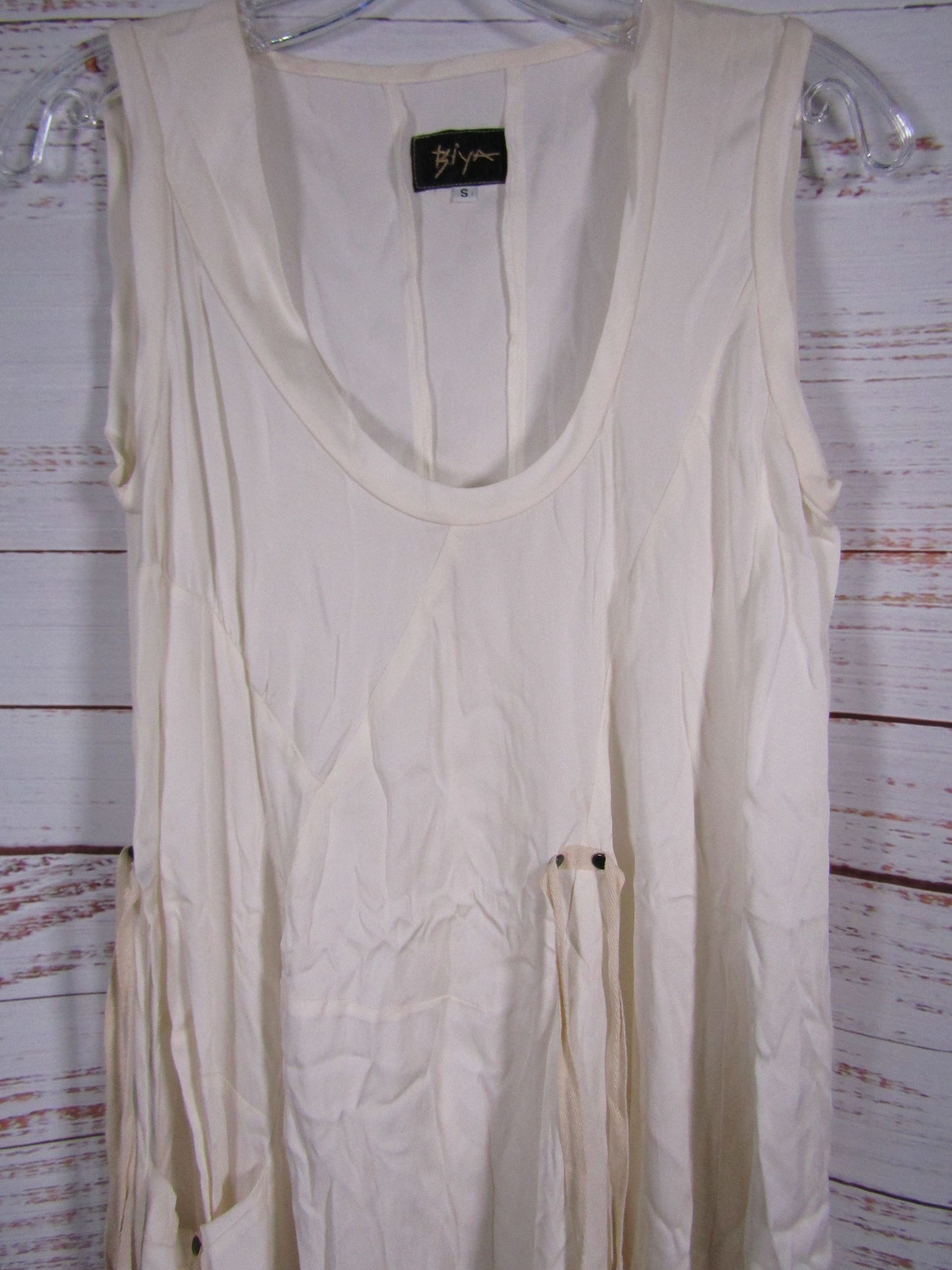 Biya Women's White Sleeveless Dress Size S