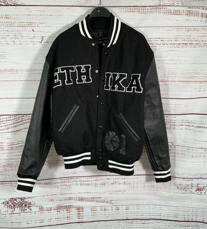 Men's Ethika Familie 01 Black Varsity Jacket Size M Retail $195