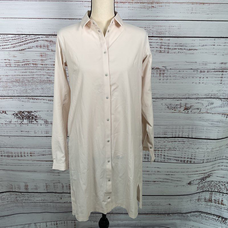 ARC'TERYX Women's Ivory Long Sleeve Shirt Dress with Pockets- SZ XS