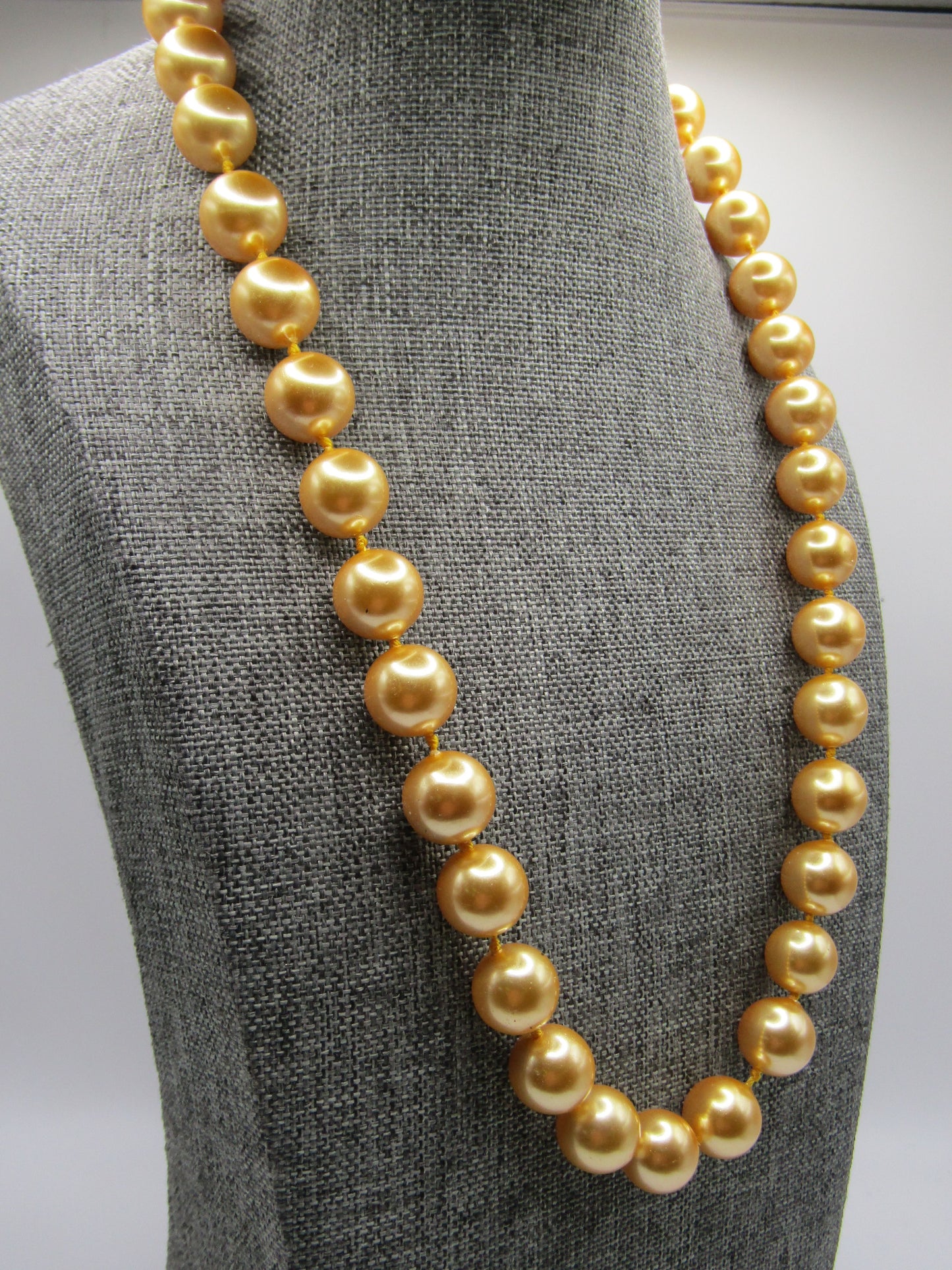 Stauer Faux Champagne Pearl Necklace With Sterling Silver Clasp