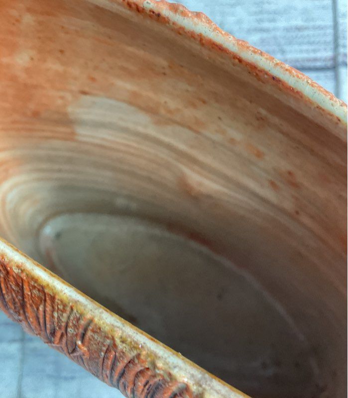 Douglas Casebeer Vintage Ceramic 8.5" Vase Orange Red