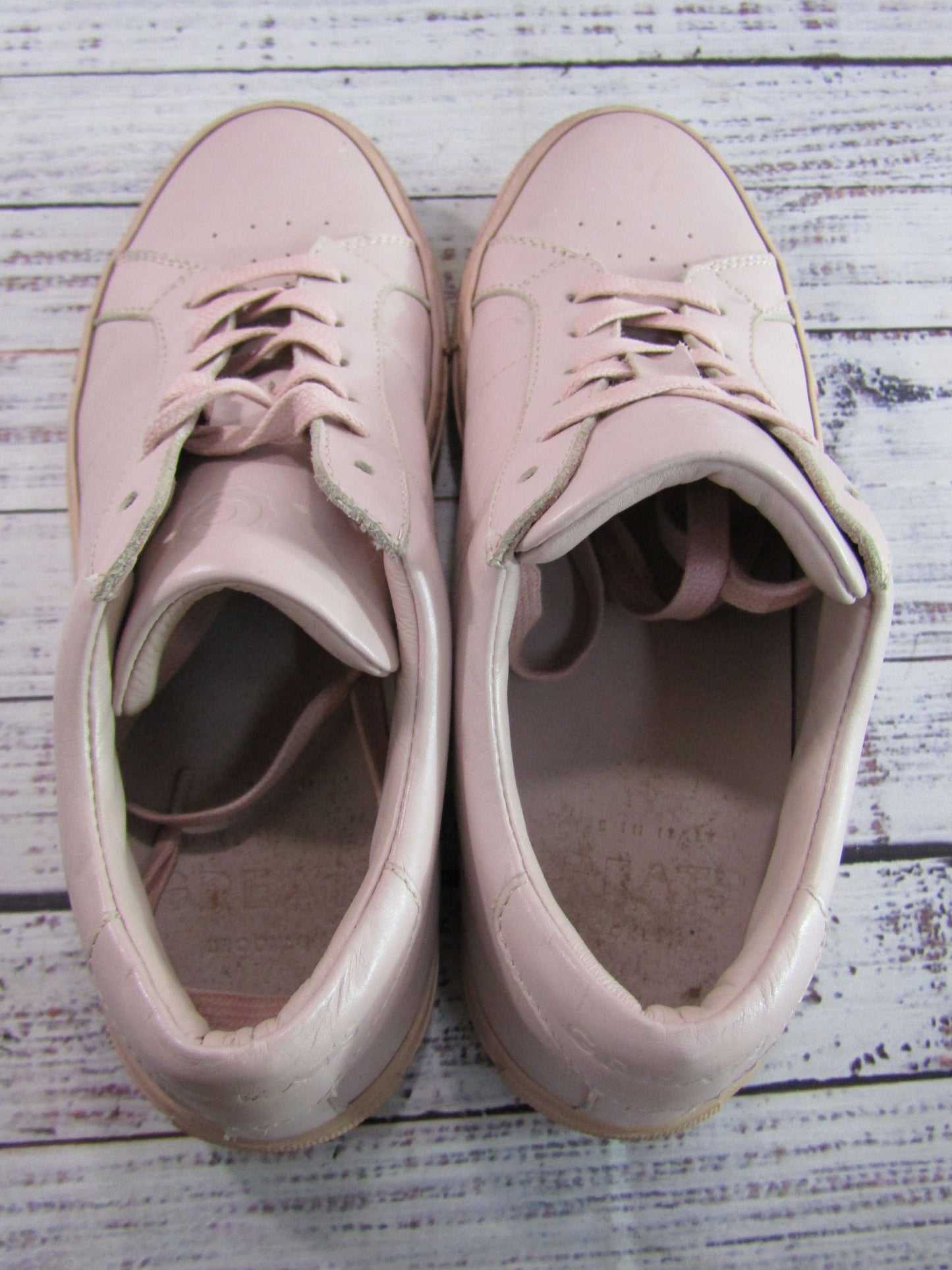 The Greats Brooklyn Women's Blush Pink Leather Low Top Sneakers 9 Made in Italy