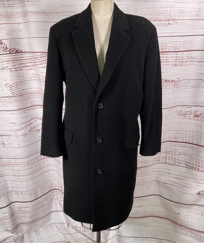 Boss Hugo Boss Virgin Wool Class Long Sterling Overcoat Black 56