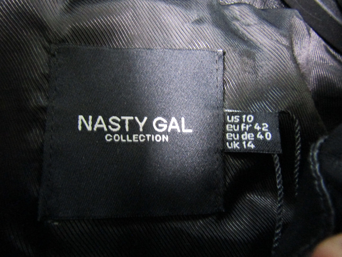 Nasty Gal Women's Black Leather Zebra Fringe Crop Jacket Size 10