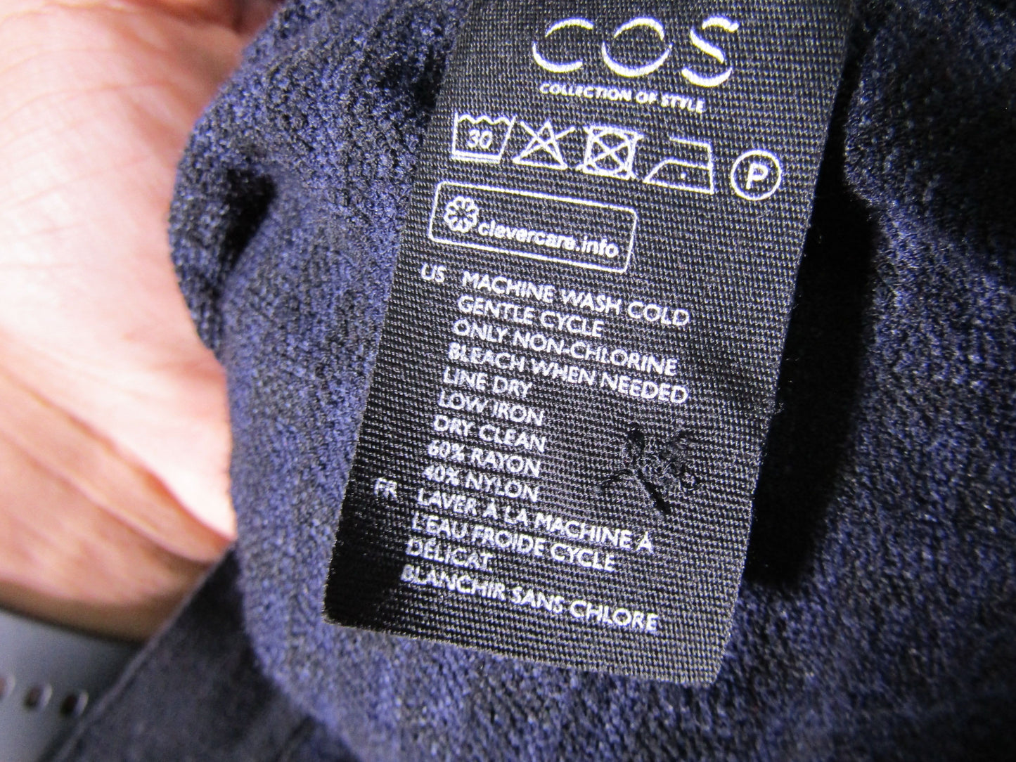 COS Women's Navy Blue & Black Knit Jacket Size S