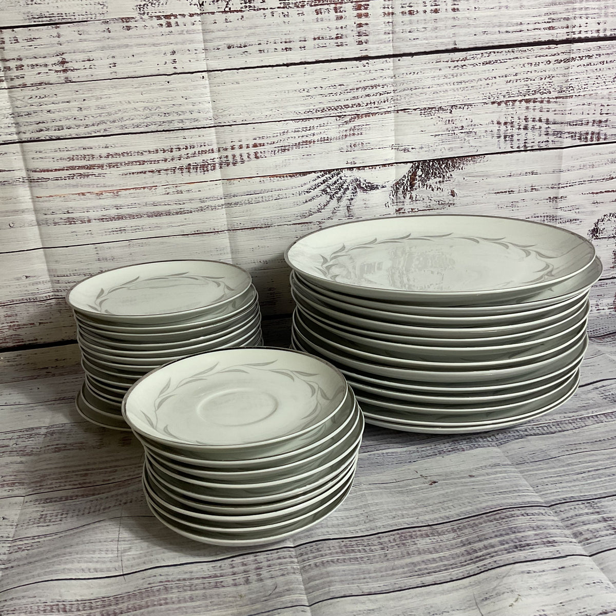 VTG. NASCO Japan Paris Night Fine China Dinner, Bread & Saucer Plates- 36 Pieces