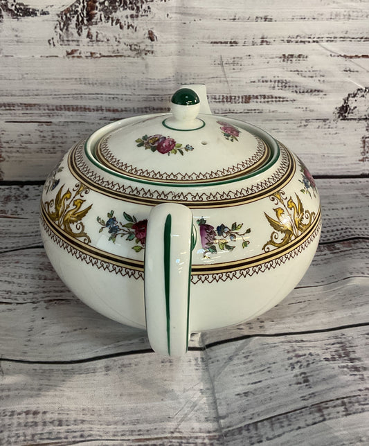 Wedgwood Columbia Bone China Floral Teapot Multicolor