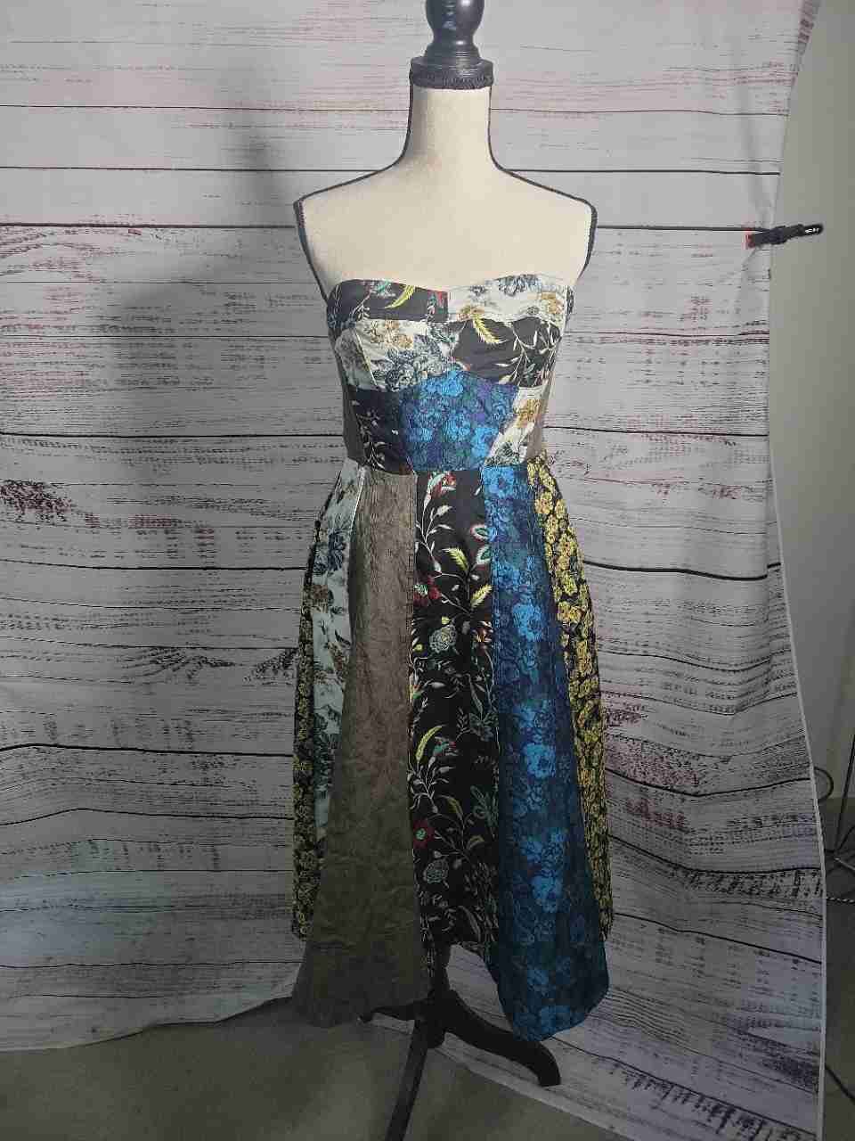 Women's Anthropologie Floral Sweetheart Midi Dress Size 10
