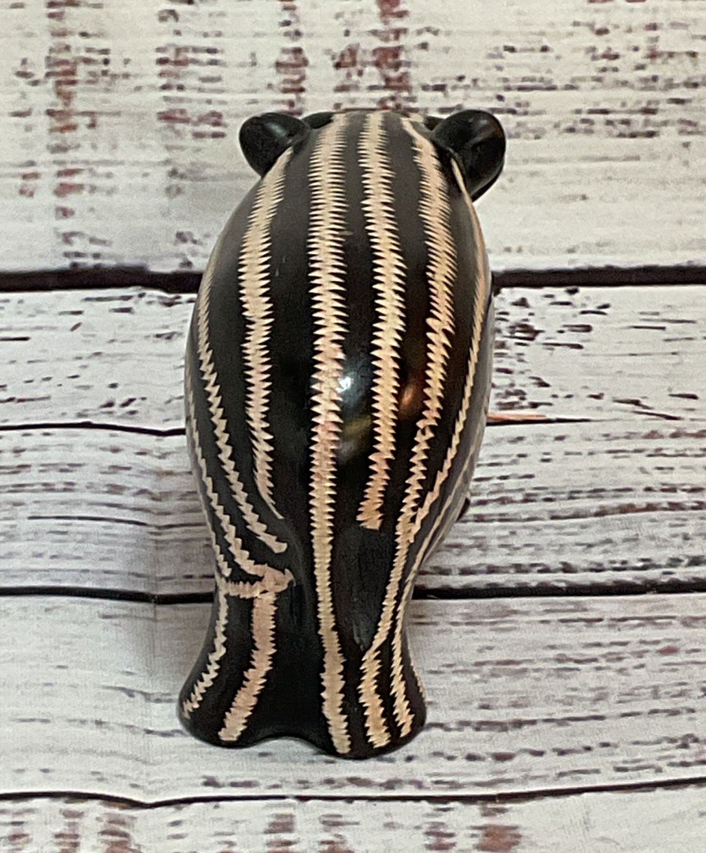Vintage Soapstone Hand Carved Hippo Figurine