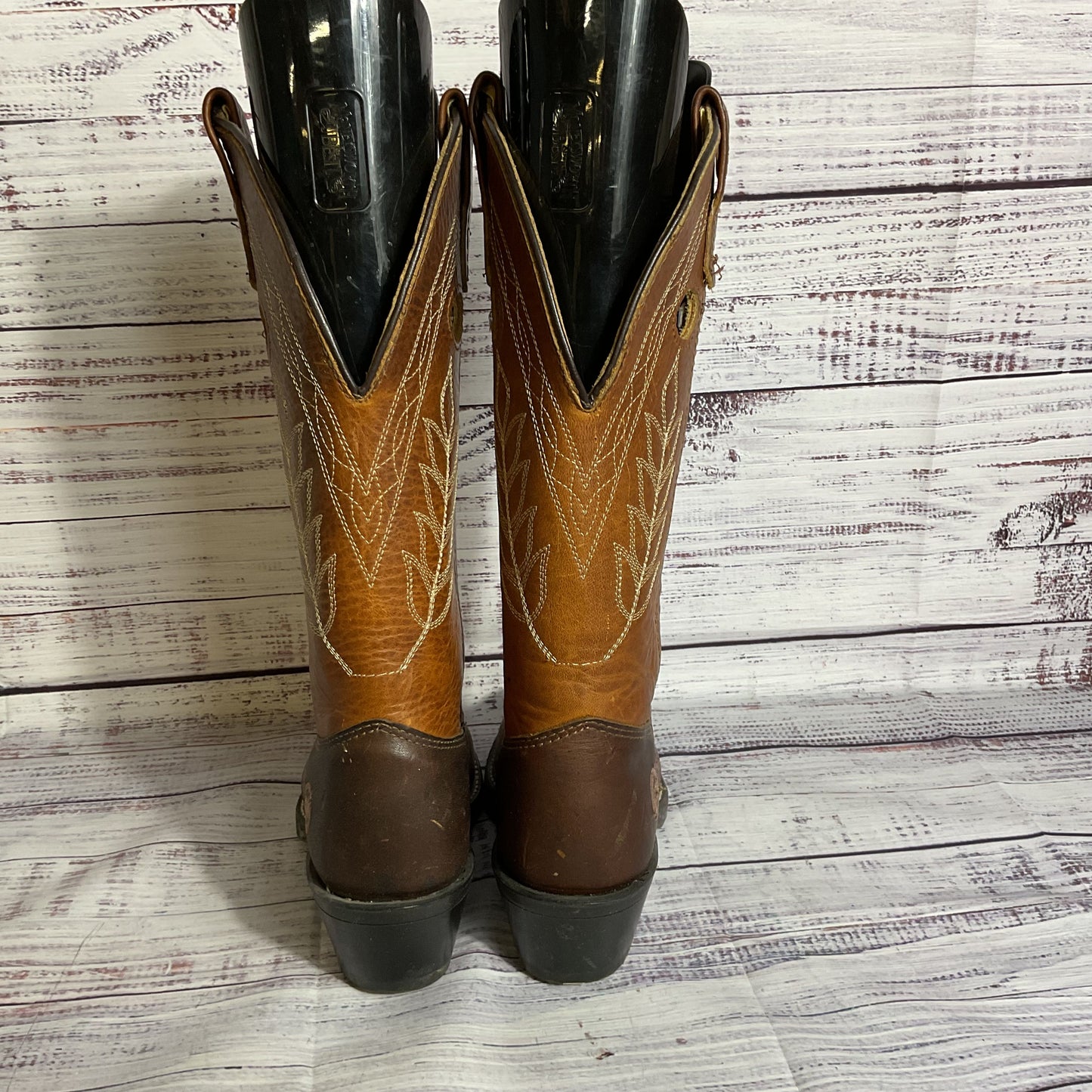 DOUBLE H Boot Company Kids Brown Leather Cowboy Western Boots- SZ 5.5