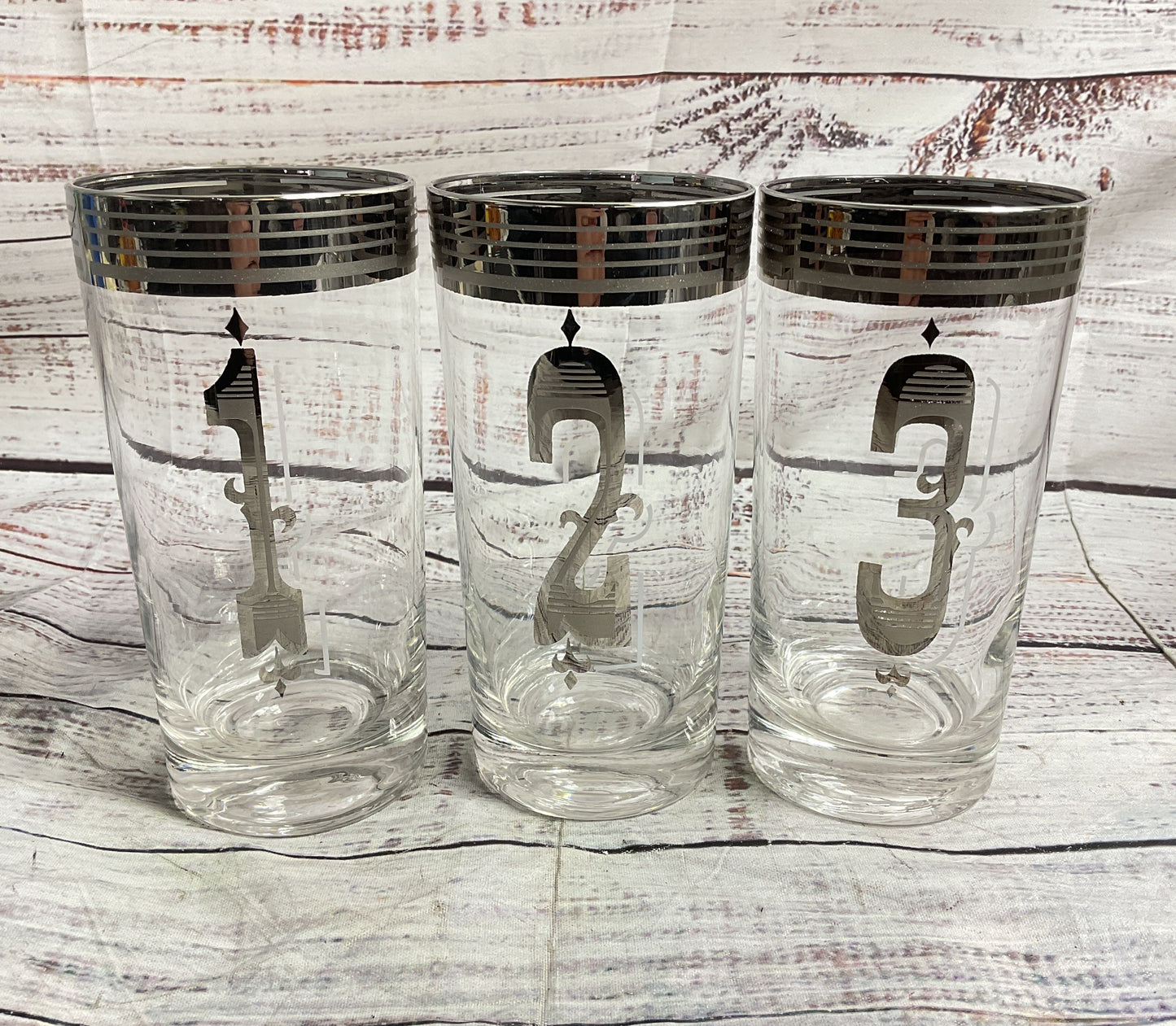 Colony Glass By The Numbers Set of 7 Highball Tumblers Clear