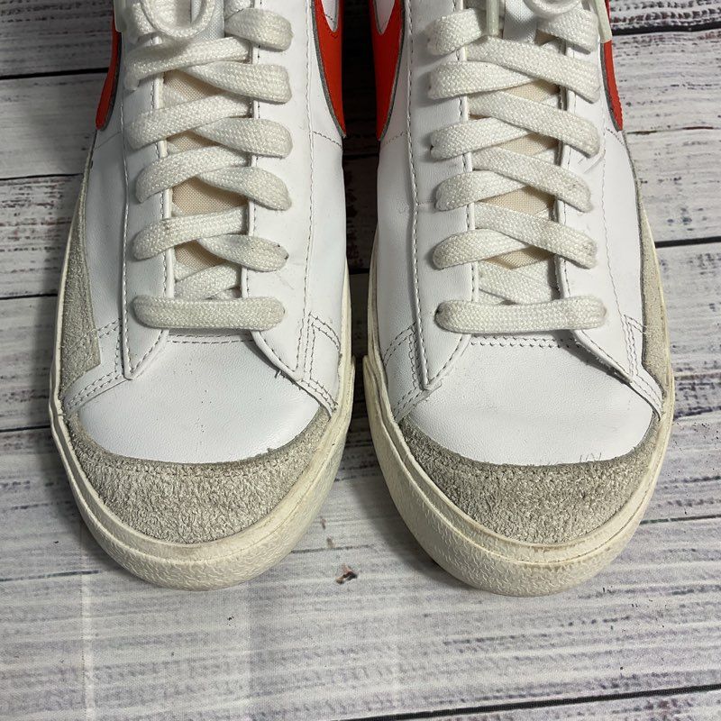 Nike Blazer Mid 77 White/Habanero Red High Top Sneaker Size 10.5M