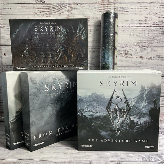 Elder Scrolls V Skyrim Adventure Board Game + 3 Expansion Packs & Game Mat