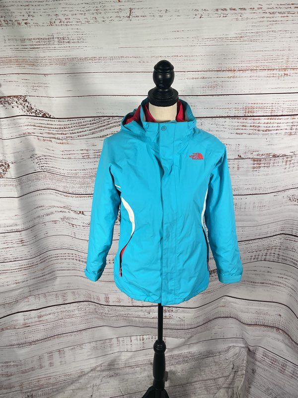 The North Face Blue Tri-Climate Jacket HyVent Hooded Parka Girls 14/16 Large