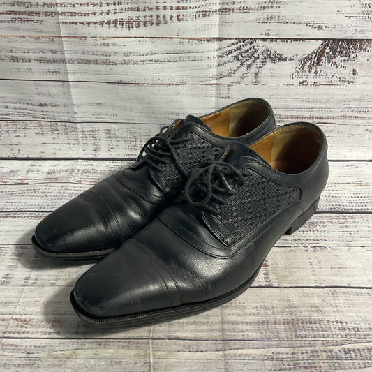 Gucci Diamante Black Leather Oxford Dress Shoe Men 7