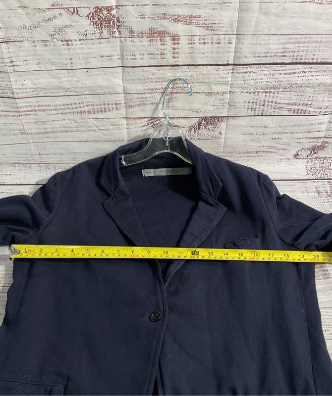 Raquel Allegra Women's Navy Blue Cardigan Cotton Single Button
