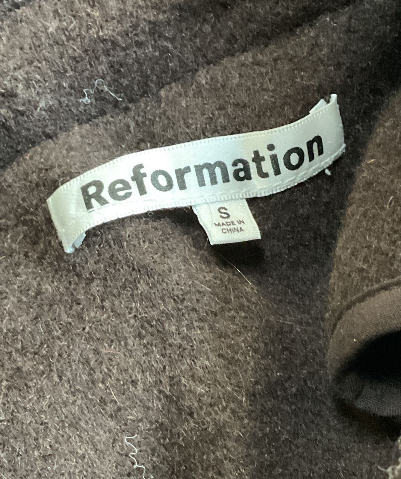 Reformation Camden Recycled Wool Blend Jacket Brown S