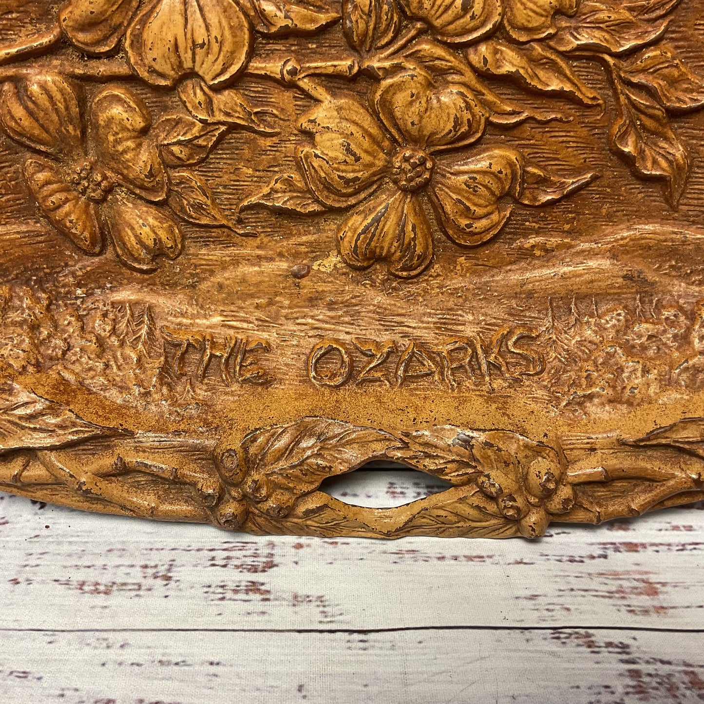 The Ozarks Wood Style Resin Mid Century Tray 12"x 9"