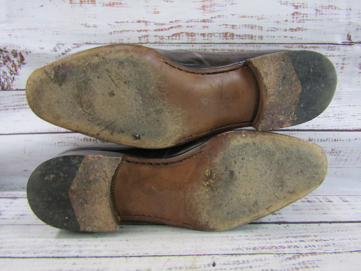 Vintage Mauri Men's Brown Leather Loafers Size 7.5 Made in Italy